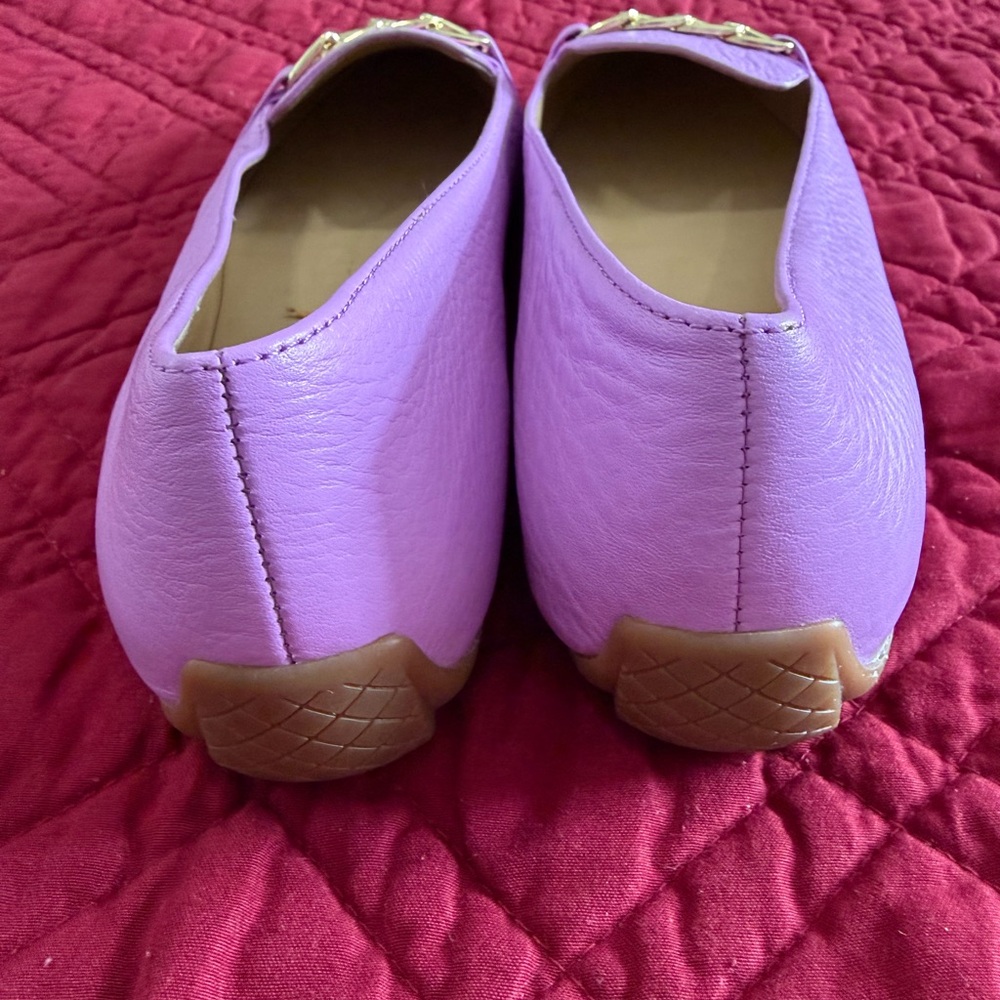 TALBOTS FRANCESCA CHAINLINK DRIVING MOCCASINS - PEBBLED LEATHER SIZE 9.5 - Picture 6 of 11